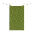 Customizable Gold Netting Wine Bottle Tea Towel — Green Bottle with Gold Netting Kitchen Towel Hostess Gift