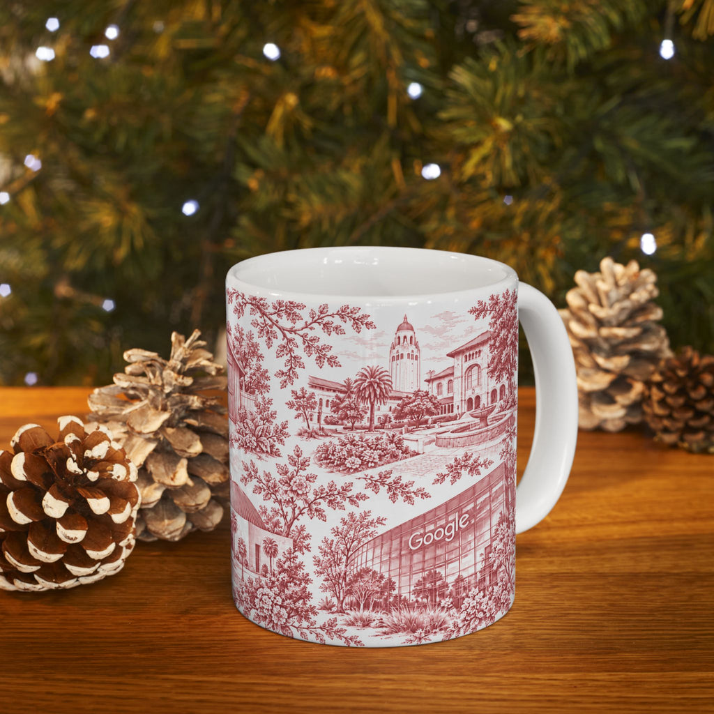 Silicon Valley Red Toile de Jouy 11oz Ceramic Mug