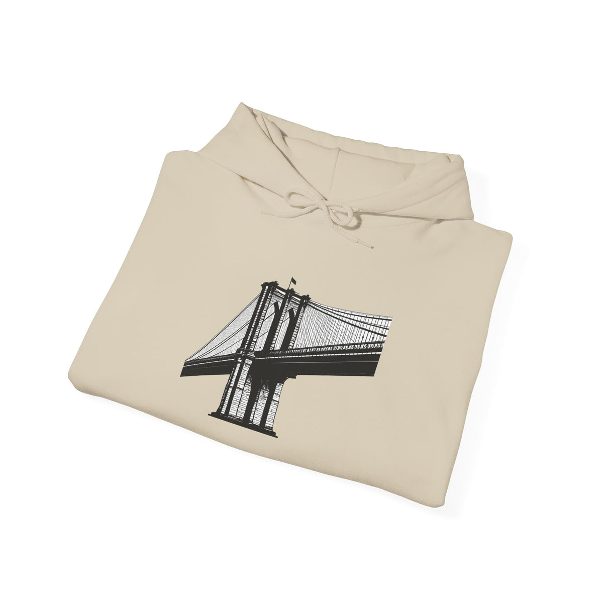 Brooklyn Bridge Sketch Hoodie — New York City Bridge Pullover Hooded Sweatshirt