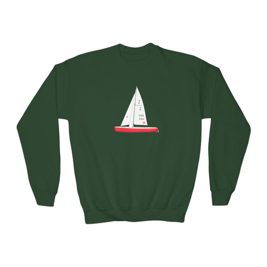 Central Park Model Sailboat NYC Kids Sweatshirt —  New York Sailboat Graphic Childrens Sweater