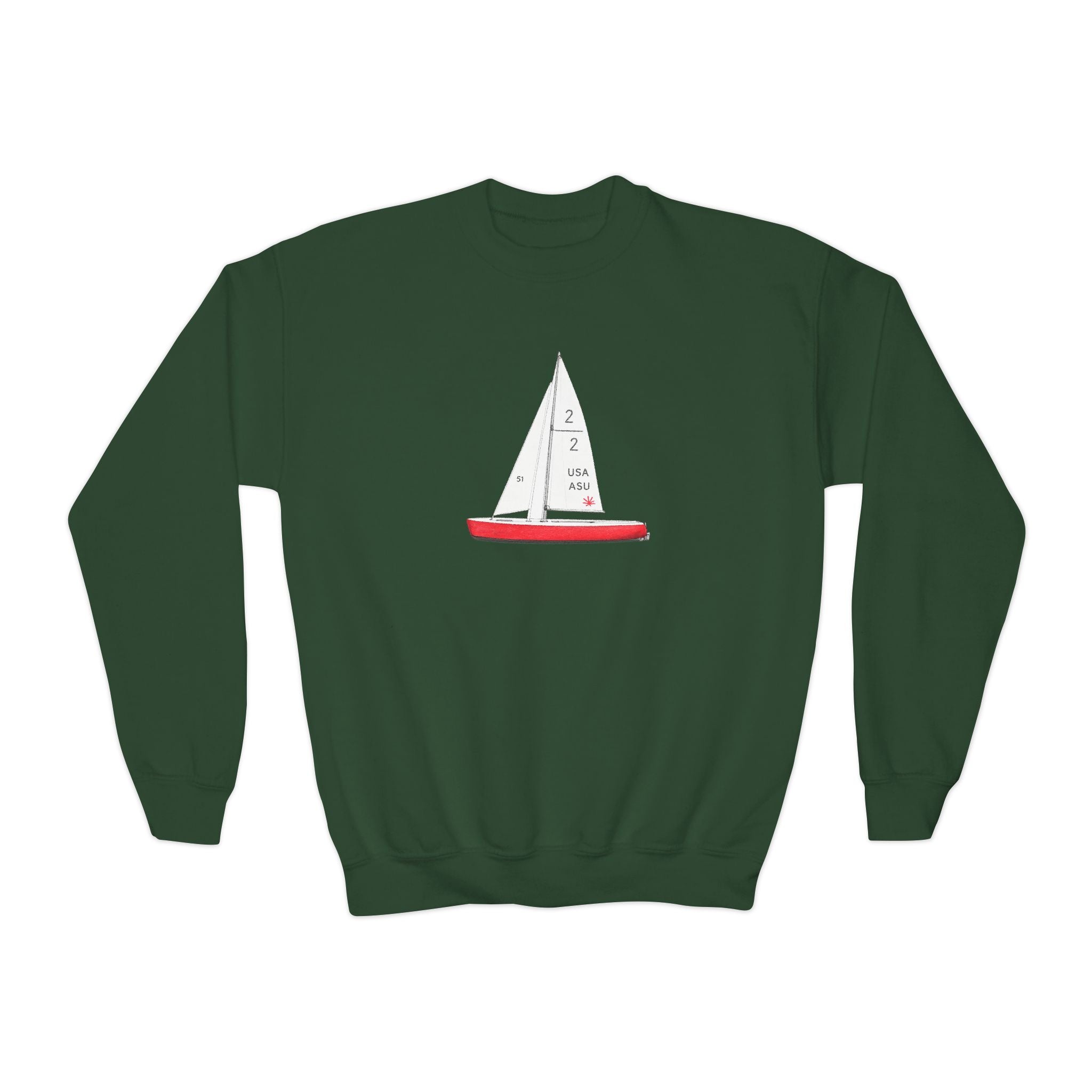 Central Park Model Sailboat NYC Kids Sweatshirt —  New York Sailboat Graphic Childrens Sweater