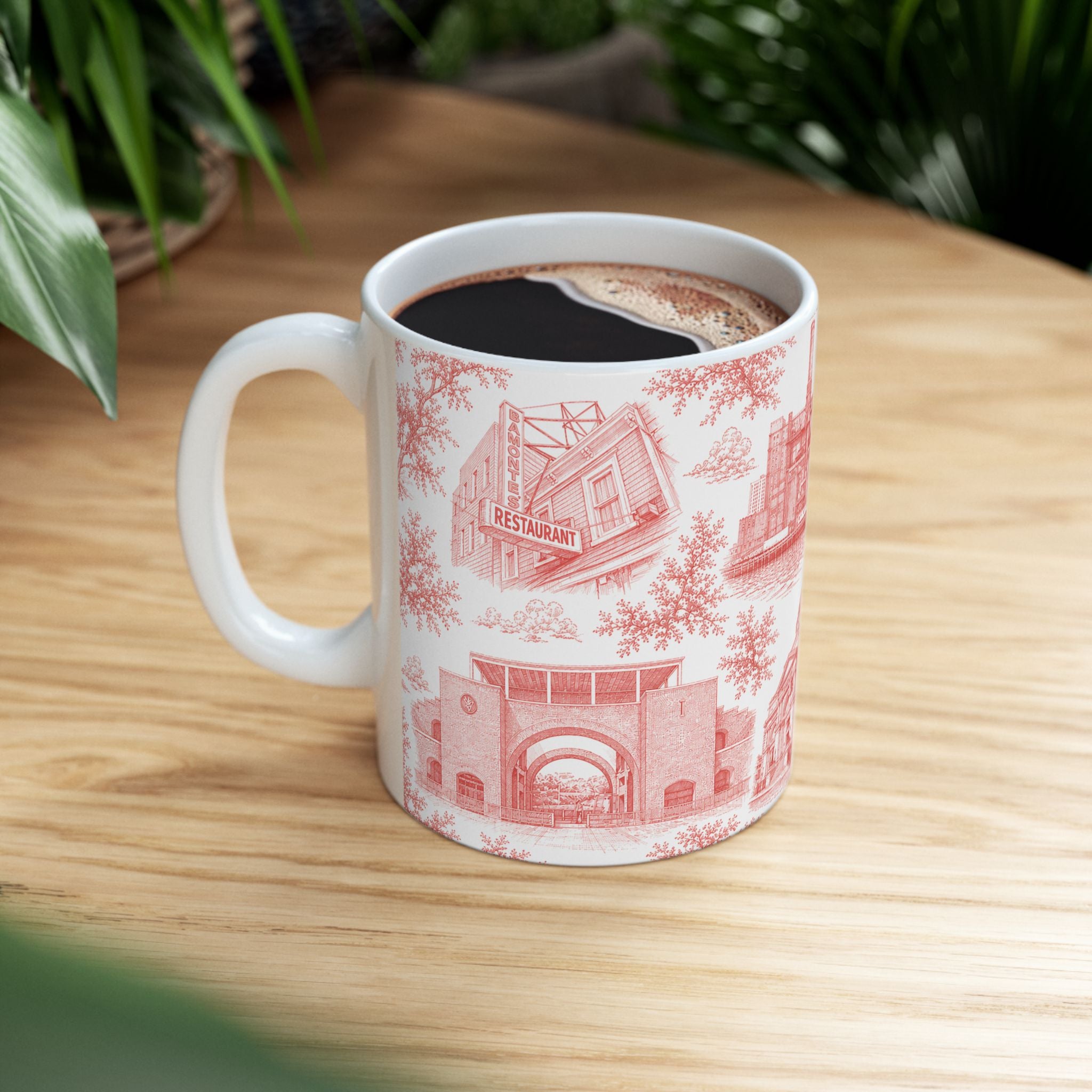 Williamsburg Red Toile de Jouy Mug | Brooklyn Ceramic Chinoiserie Mug