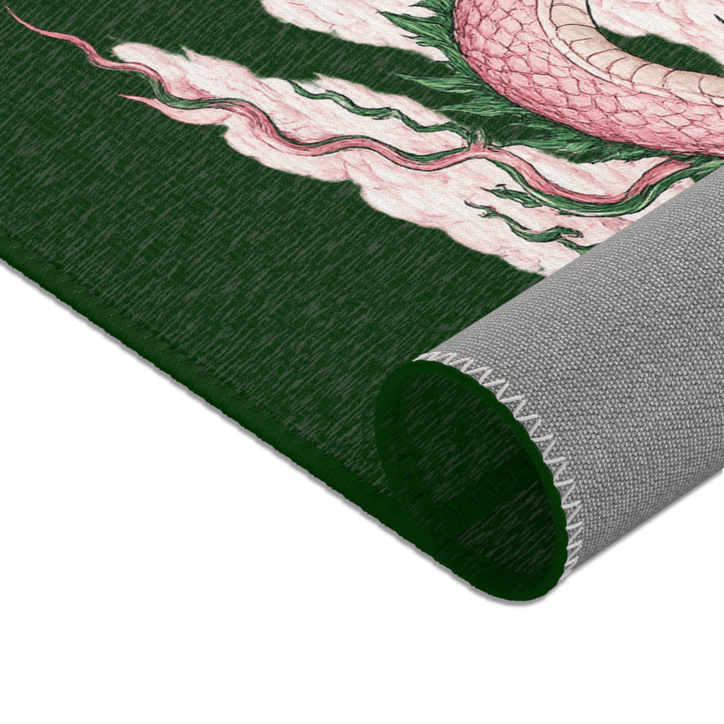 Chinatown Pink Dragon Area Rug – Decorative Floor Mat