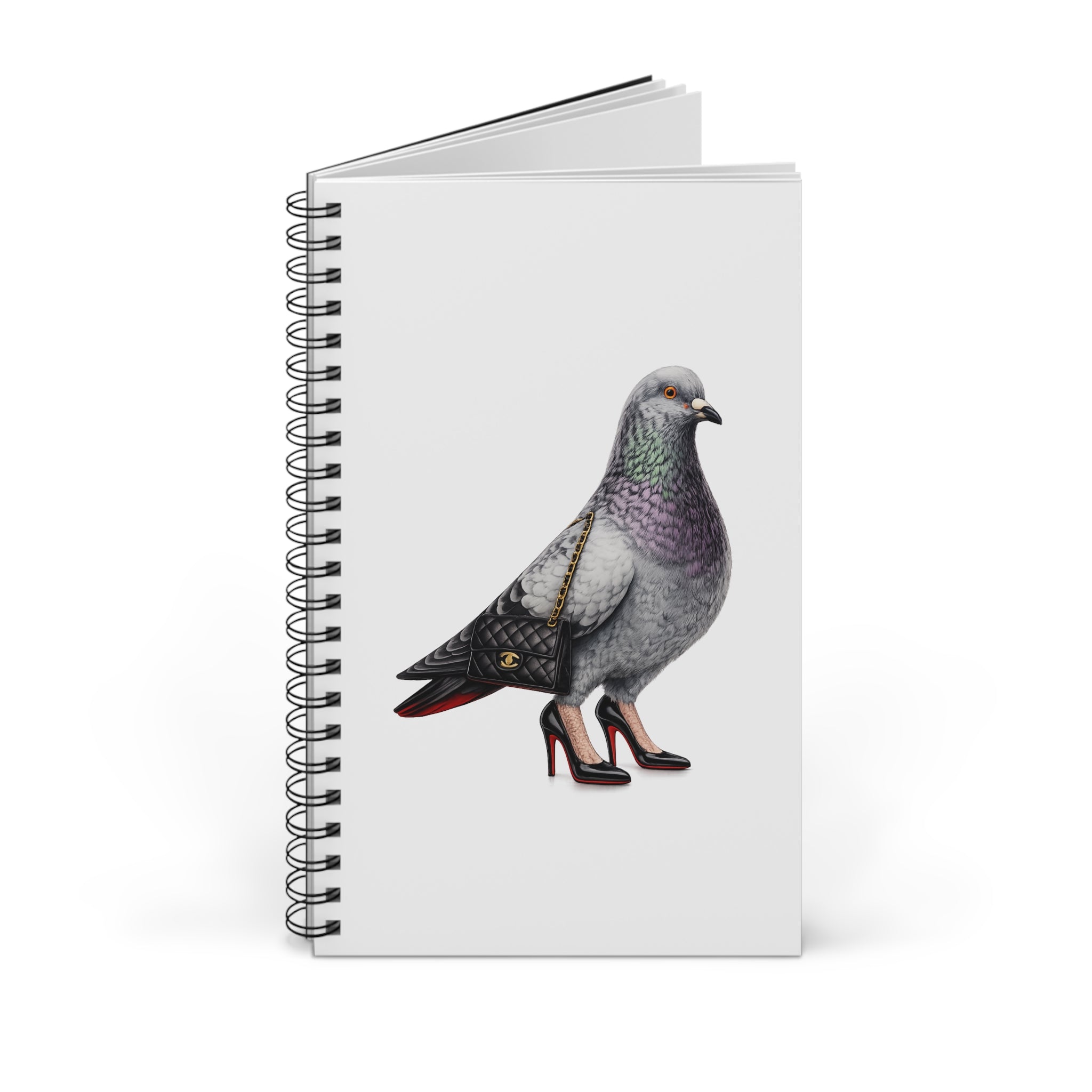 Customizable Meatpacking District NYC Pigeon Spiral Journal |  Luxury Fashion Bird Lovers Notebook