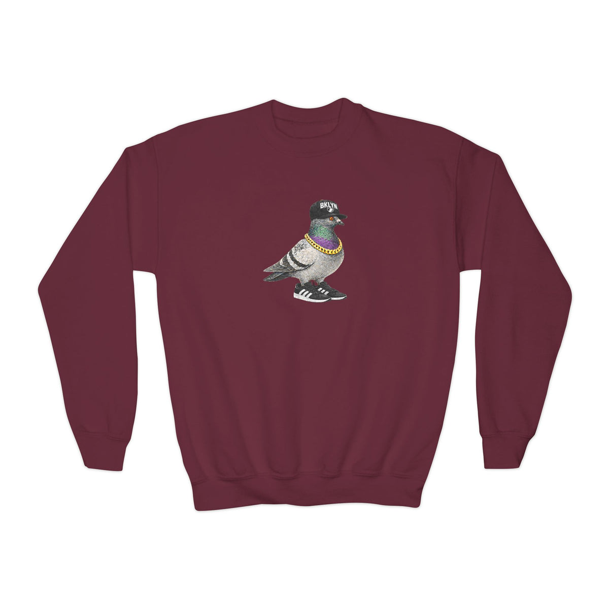 Customizable Brooklyn NYC Pigeon NYC Kids Crewneck Sweatshirt    New York Basketball Fan Bird Lover Childrens Sweater