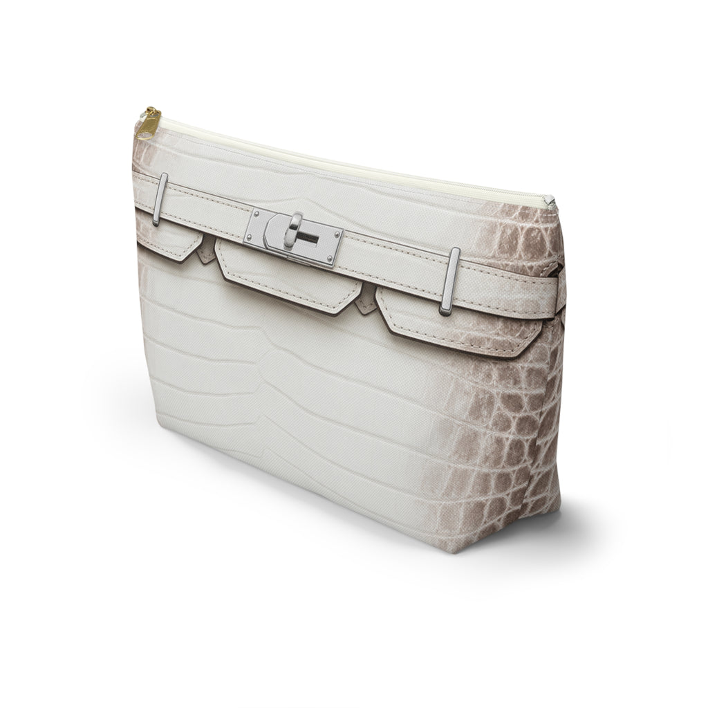 Canal Street Large White Makeup Bag —  T-Bottom Travel Bag