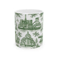 Williamsburg Green Toile de Jouy Mug | Brooklyn Chinoiserie Ceramic Coffee Cup