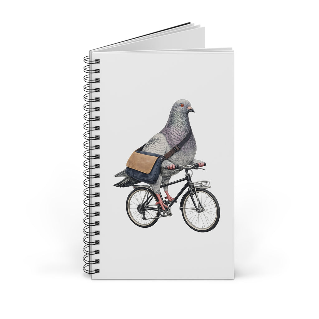 Customizable Midtown NYC Pigeon Spiral Journal | Bike Messenger Bird Lovers Notebook