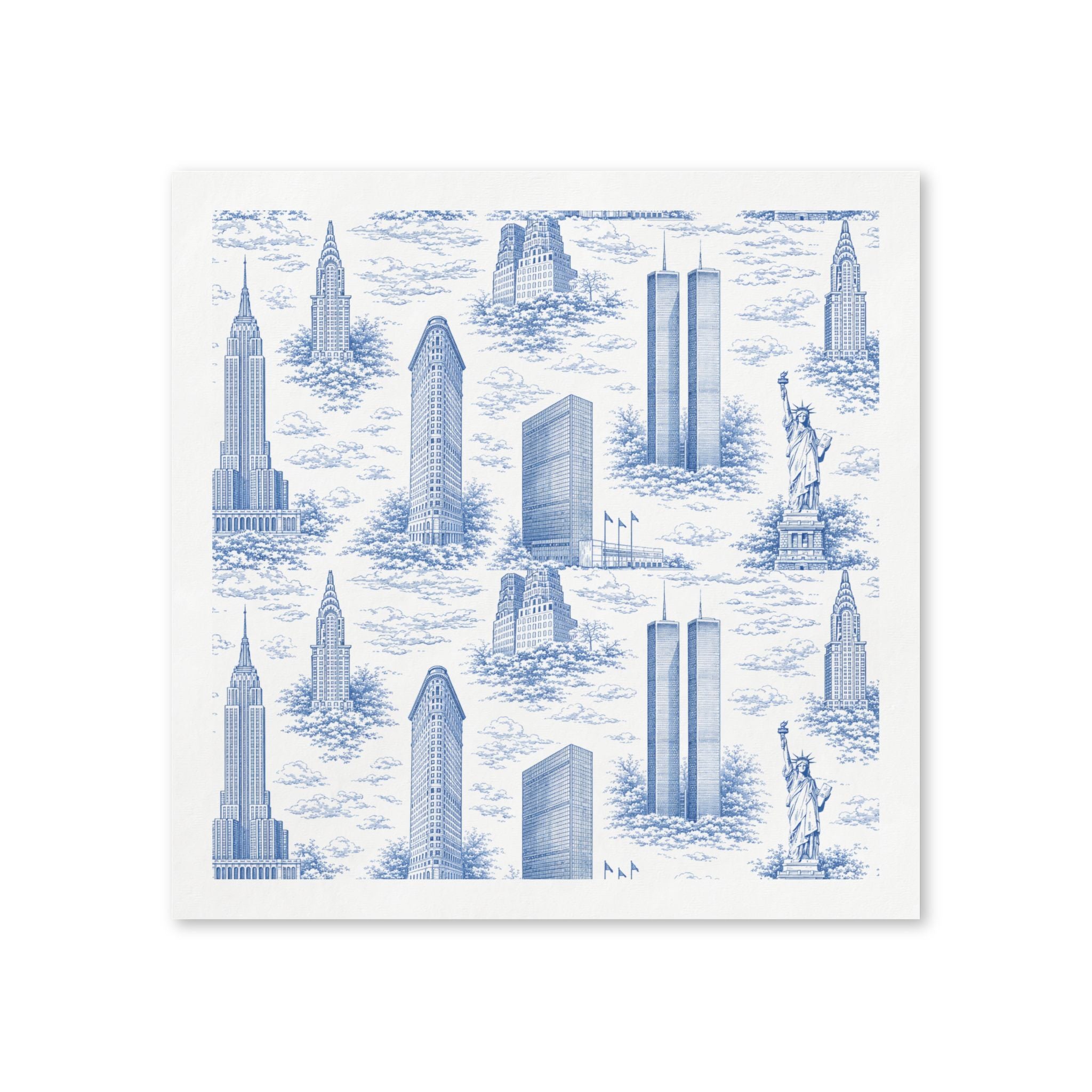 Servilletas Toile de Jouy Manhattan Blue Paquete de 50