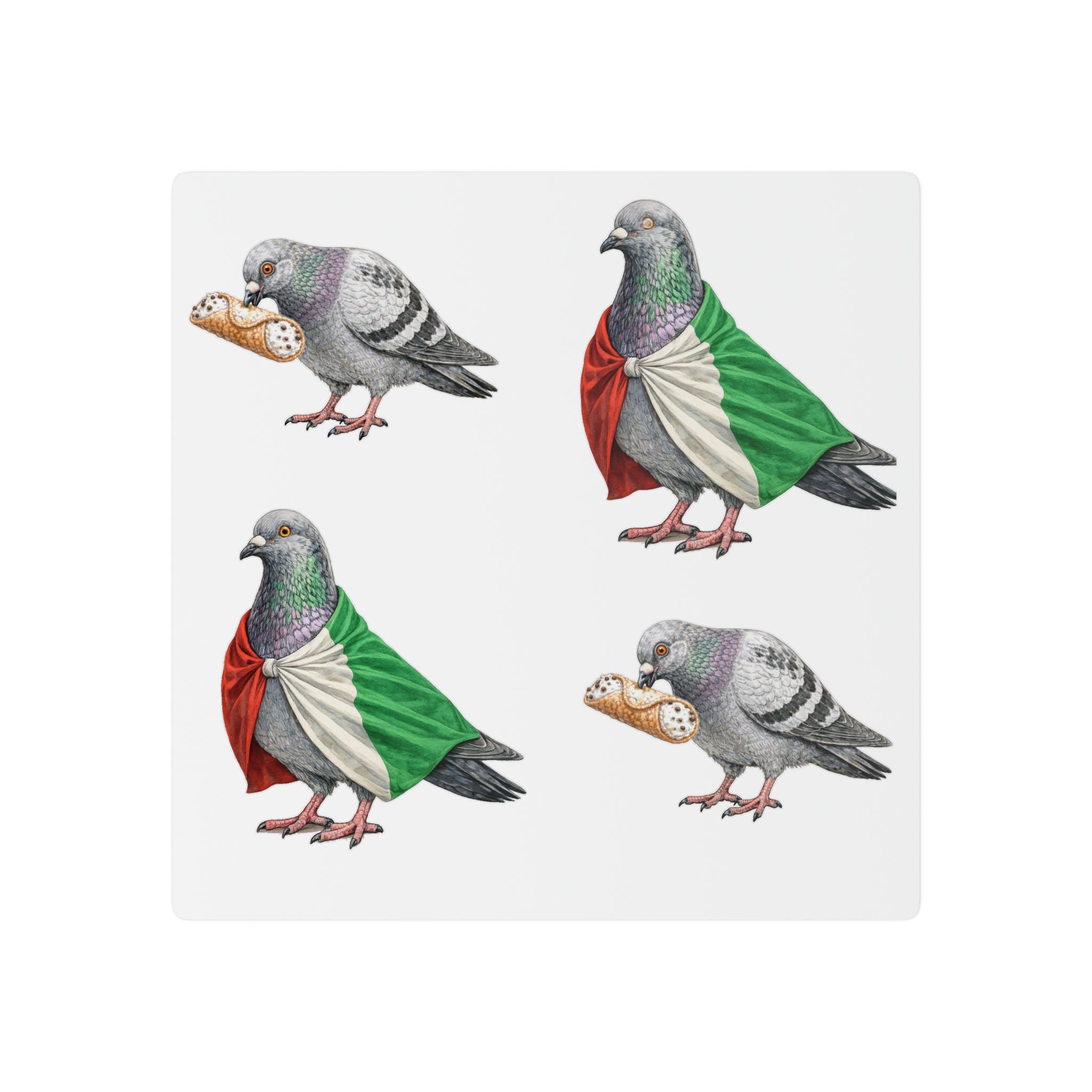 NYC Pigeon Italian Flag Temporary Tattoos | Columbus Day Parade Bird Lovers Tattoo Sheet