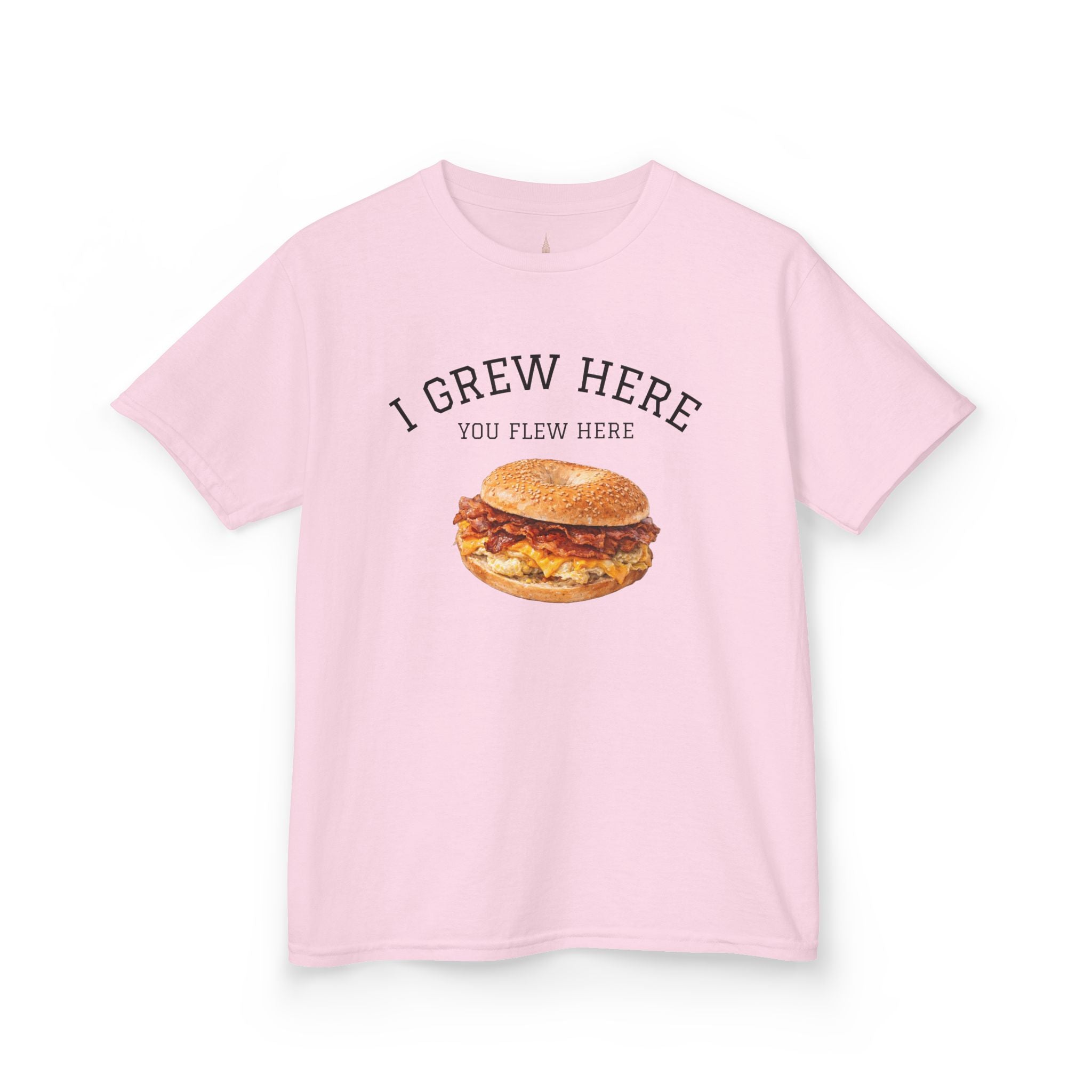 Bacon Egg and Cheese NYC Kids Tee —  I Grew Here You Flew Here T-Shirt for Children