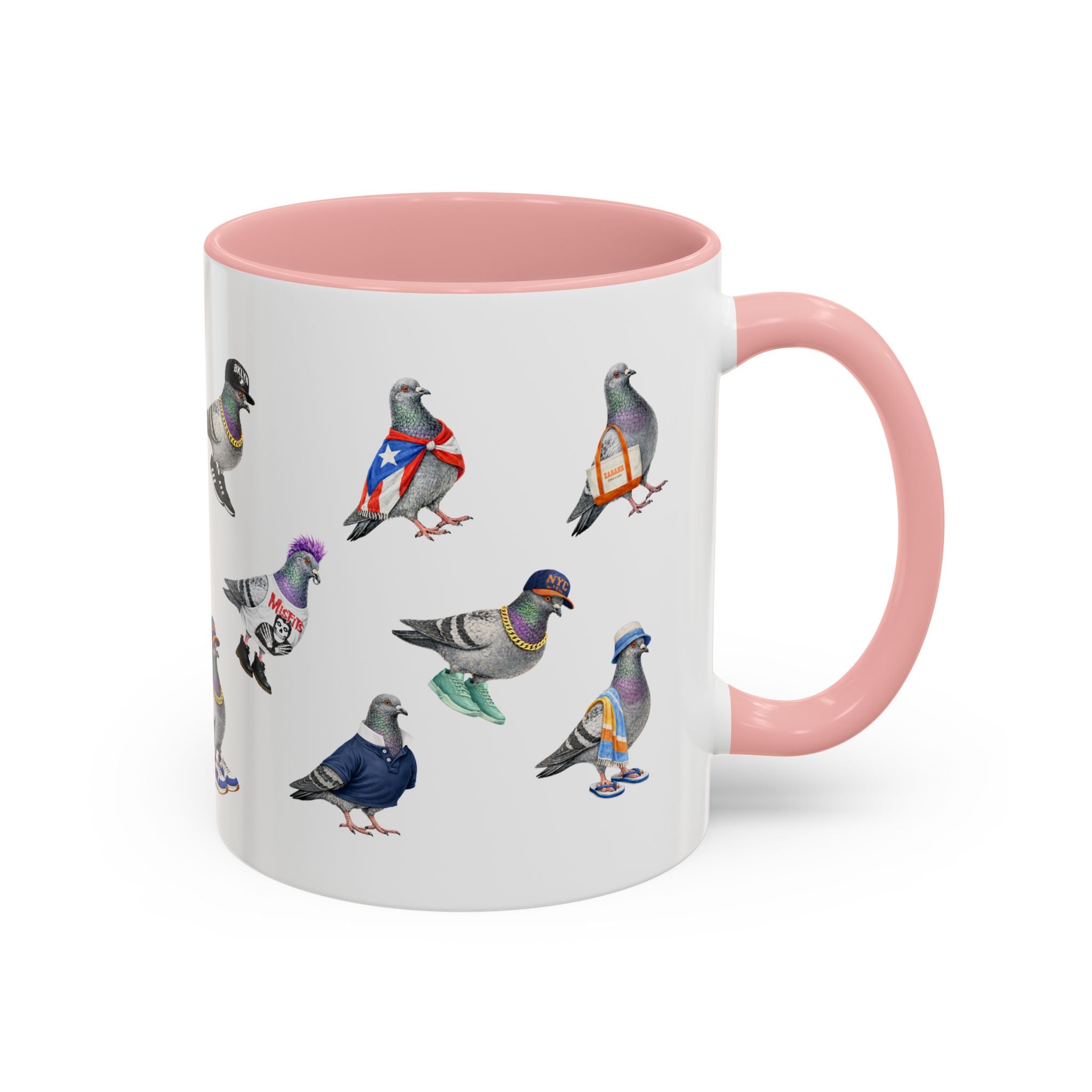 Pigeons of New York Colorful Mug | NYC Pigeon Bird Lovers Coffee Cup