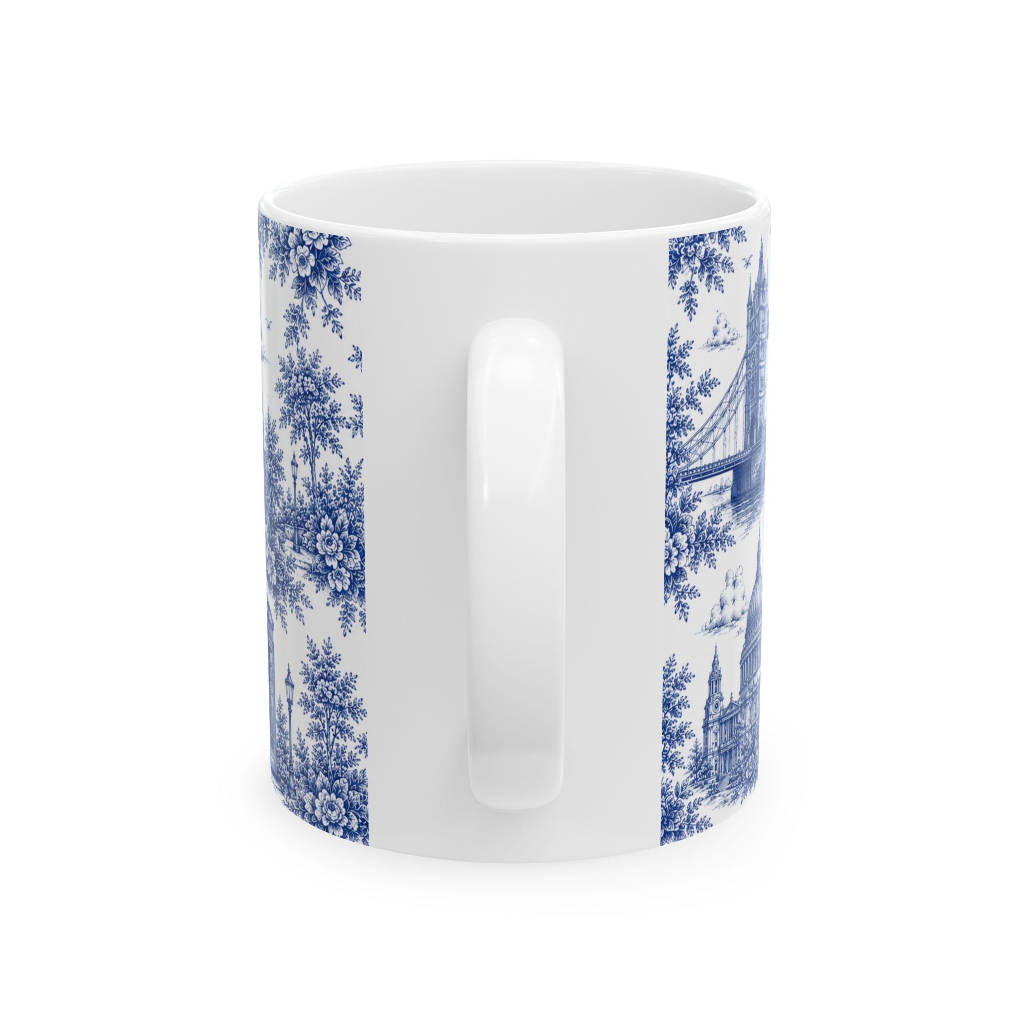 London Blue Toile du Jouy Ceramic Mug – Vintage London Icons (11oz)