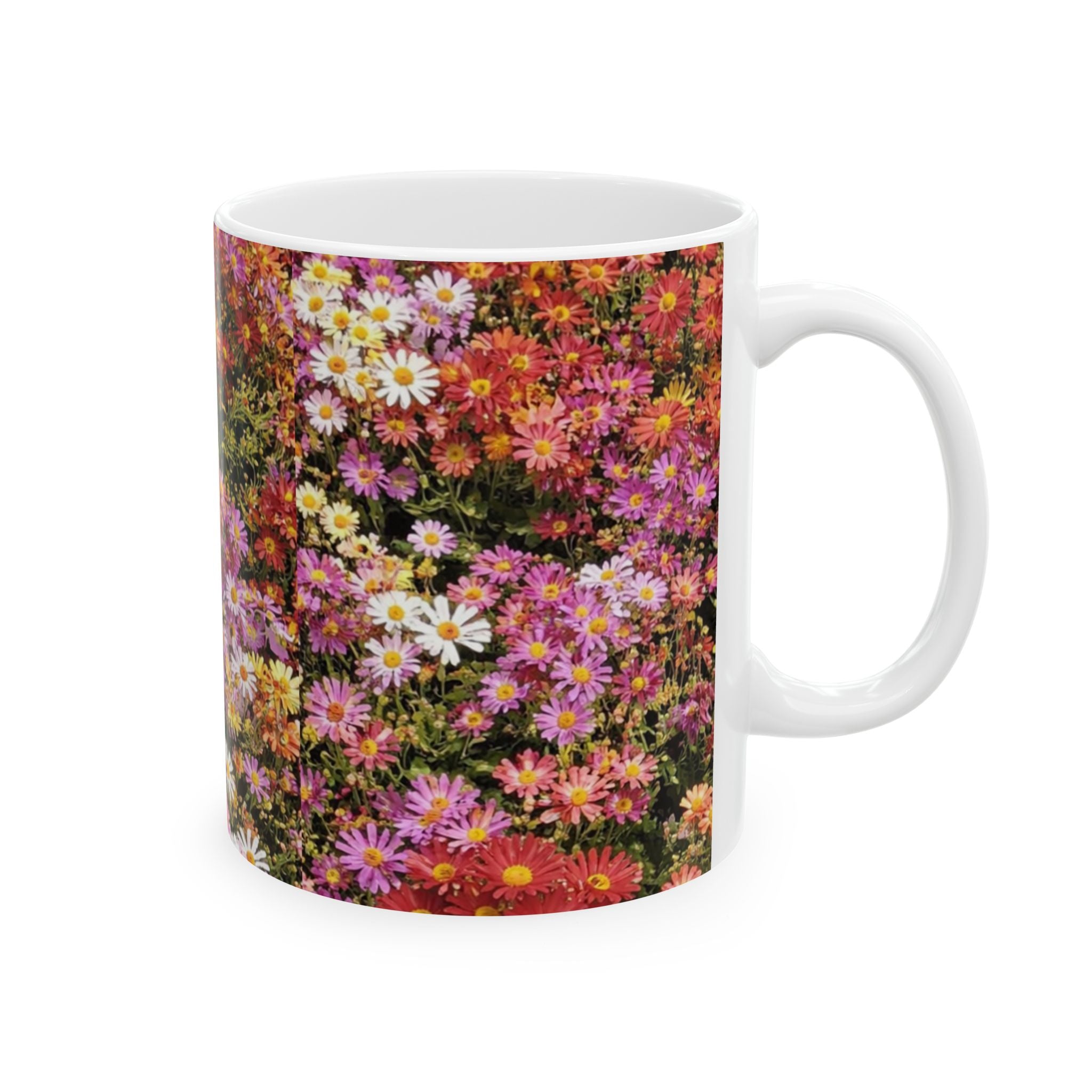 Taza de flores de crisantemo coreano de Central Park | Taza de café de cerámica floral