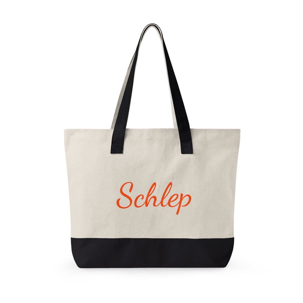 Schlep Zippered Canvas Tote Bag | Grocery Schlepping Subway Tote