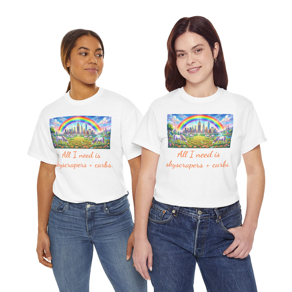 NYC Skyscrapers and Carbs T-Shirt | New York Is a Fairy Tale City Tee