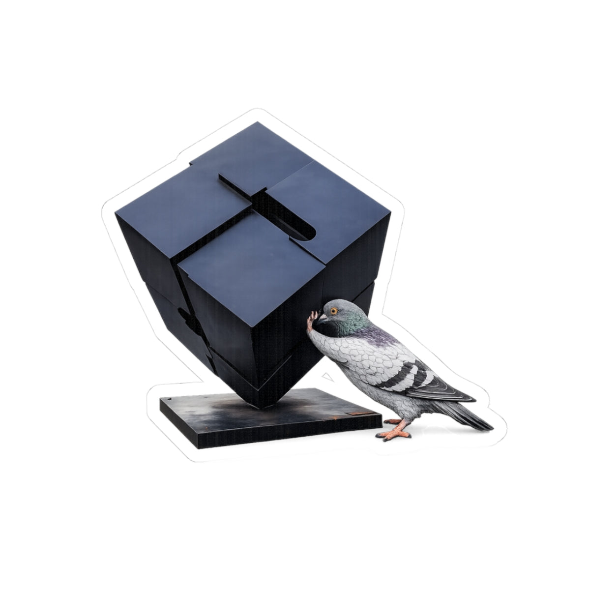 Astor Place NYC Pigeon 3" x 3" Sticker