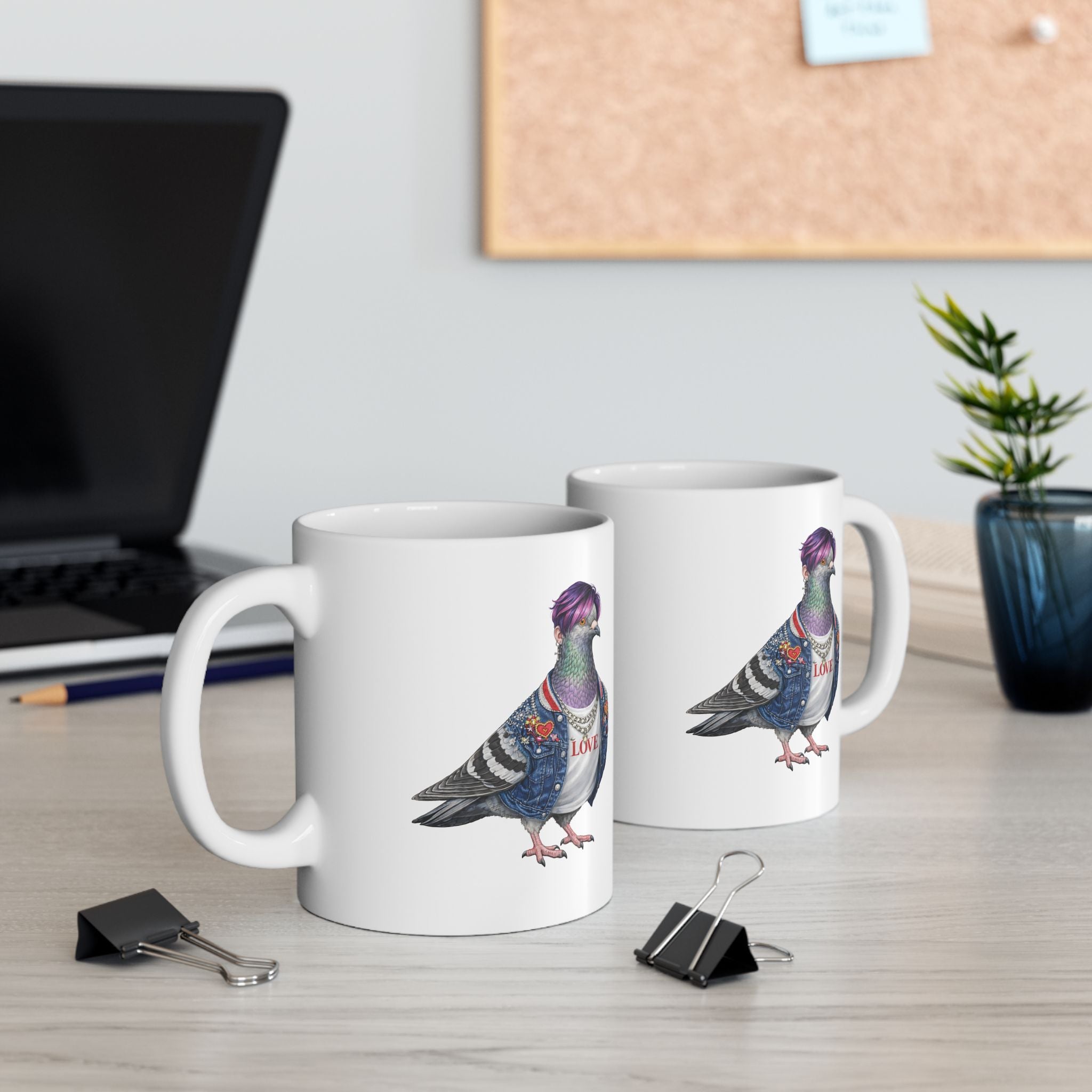 Customizable Koreatown NYC Pigeon Mug | New York Baseball Fan Bird Lovers Ceramic Coffee Cup