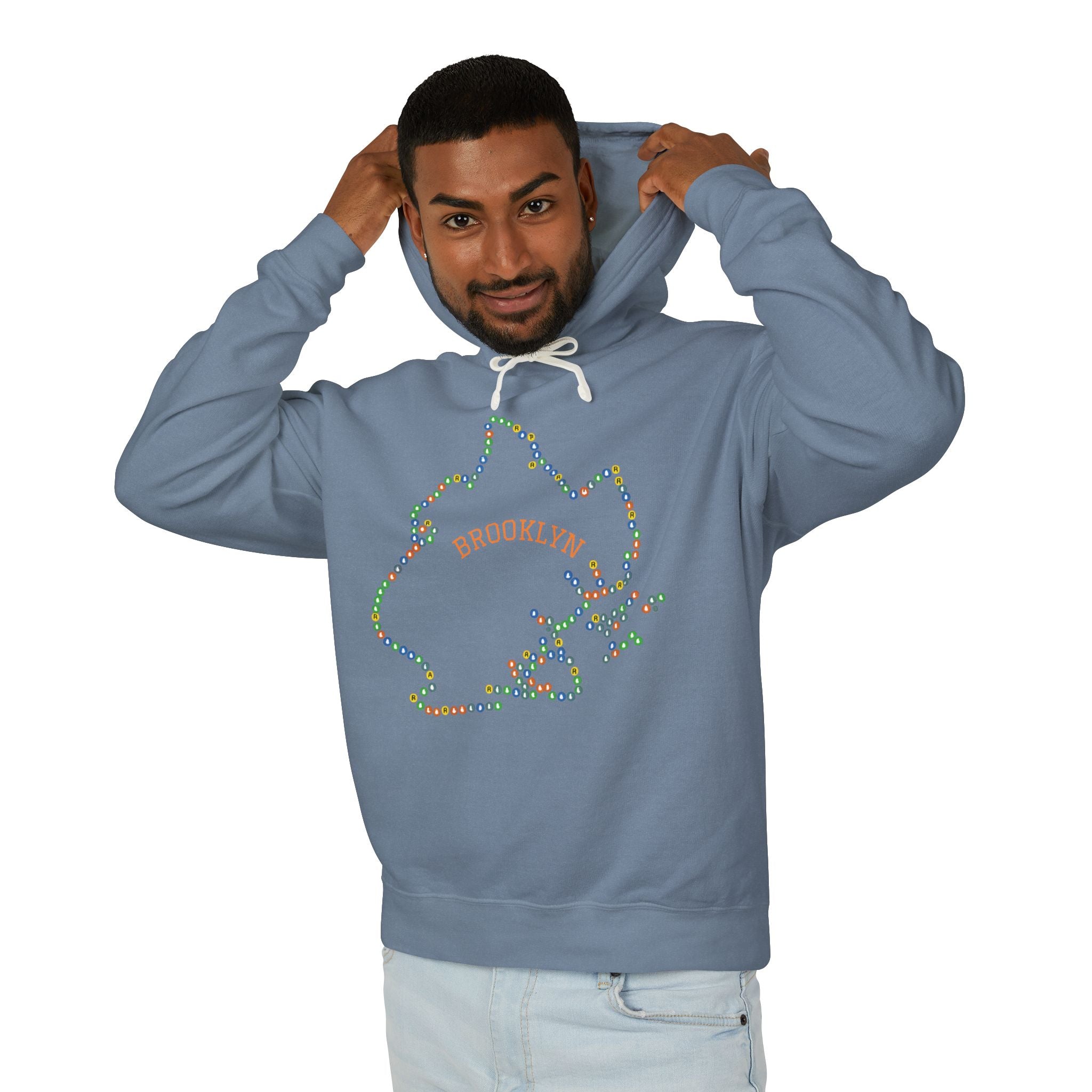 Sudadera con capucha del metro de Brooklyn | Sudadera con capucha con el contorno del distrito de Nueva York