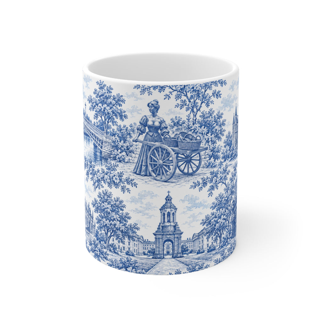 Dublin Blue Toile de Jouy Ceramic Mug — Coffee Cup (11oz; Ships from Europe)