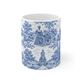 Dublin Blue Toile de Jouy Ceramic Mug — Coffee Cup (11oz; Ships from Europe)