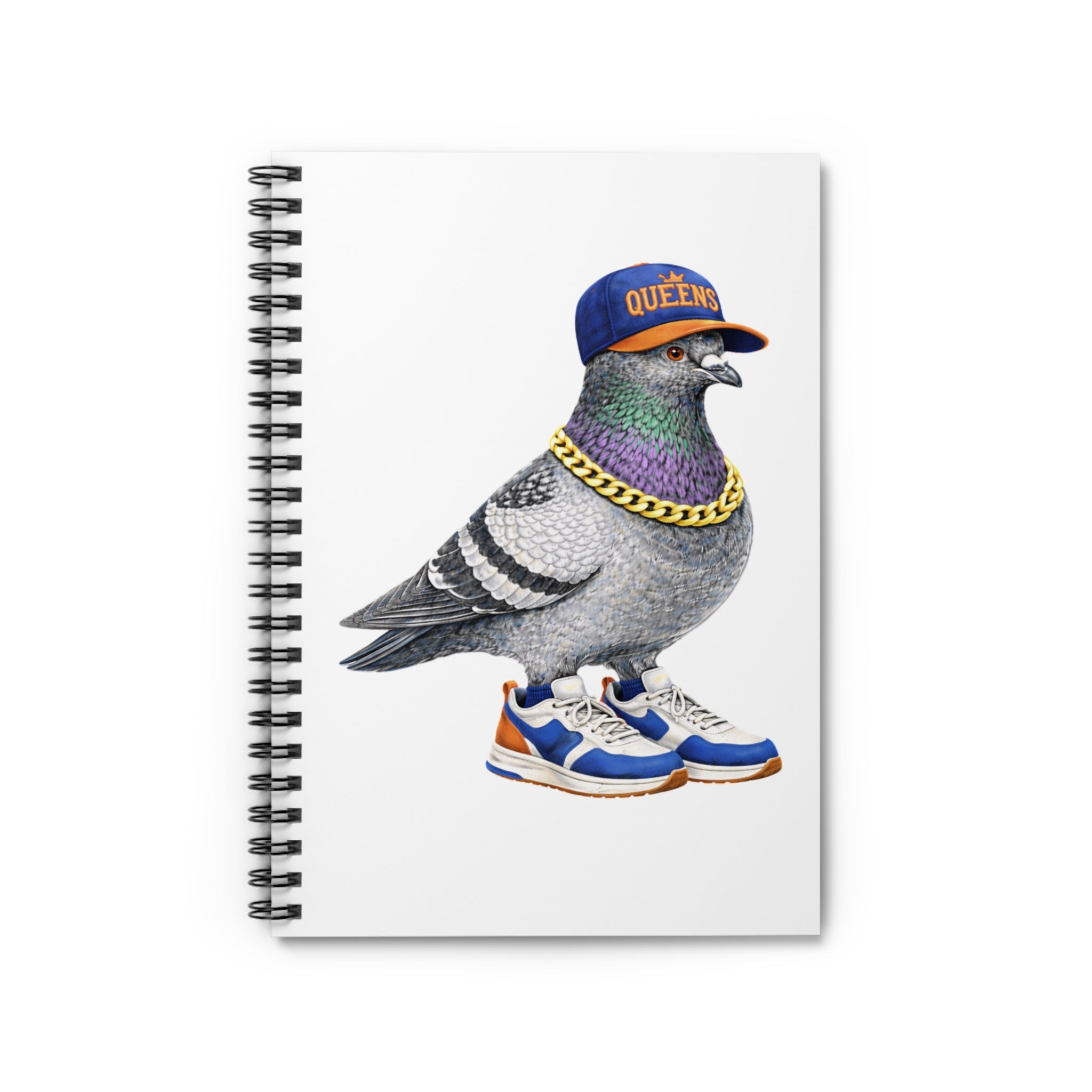 Customizable Queens NYC Pigeon Spiral Journal | New York Baseball Fan Bird Lovers Notebook