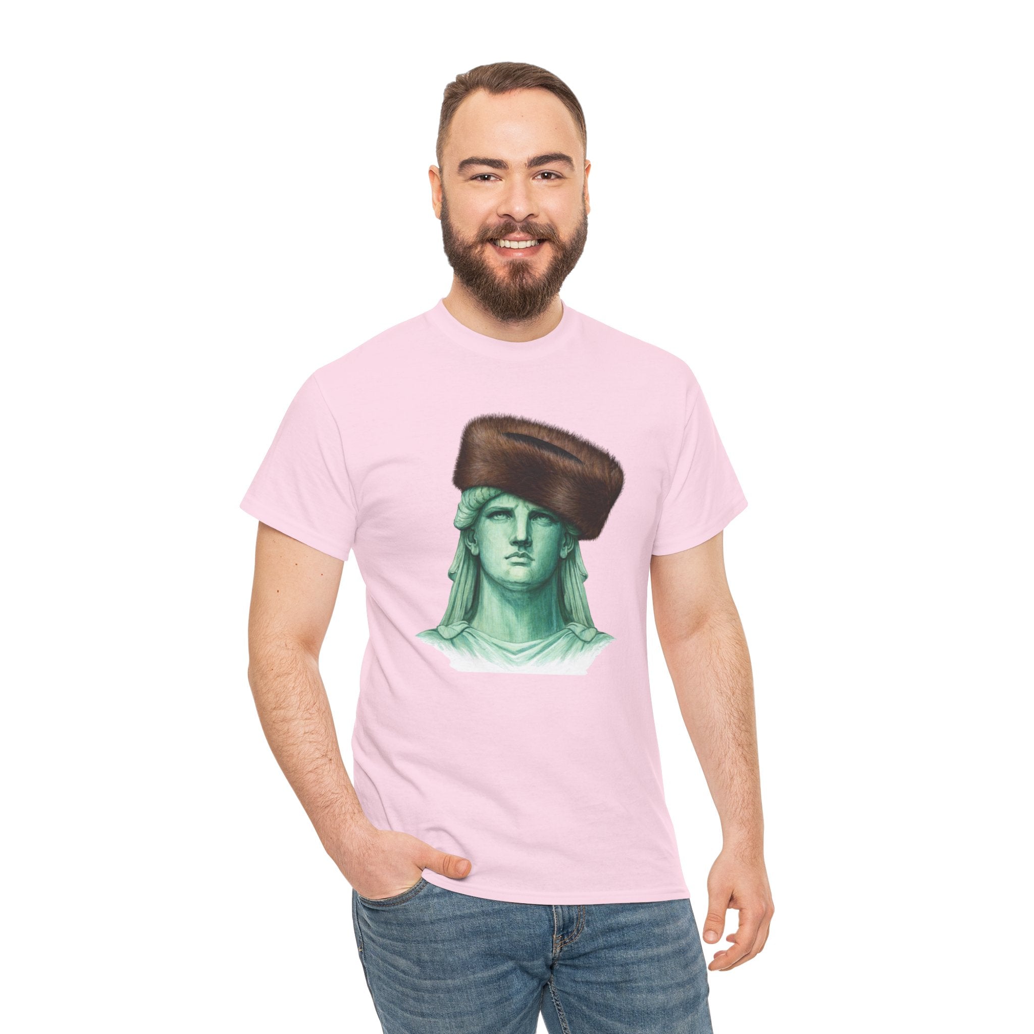 Statue of Liberty Crowned with Shtreimel T-Shirt | NYC Statue Tee