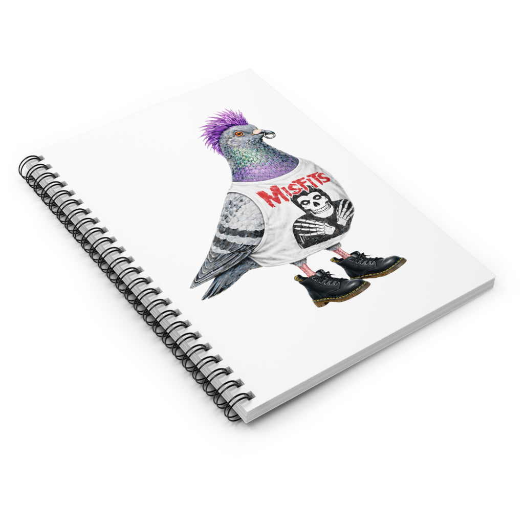 Customizable East Village NYC Pigeon Spiral Journal | Punk Rocker Misfits Bird Lovers Notebook