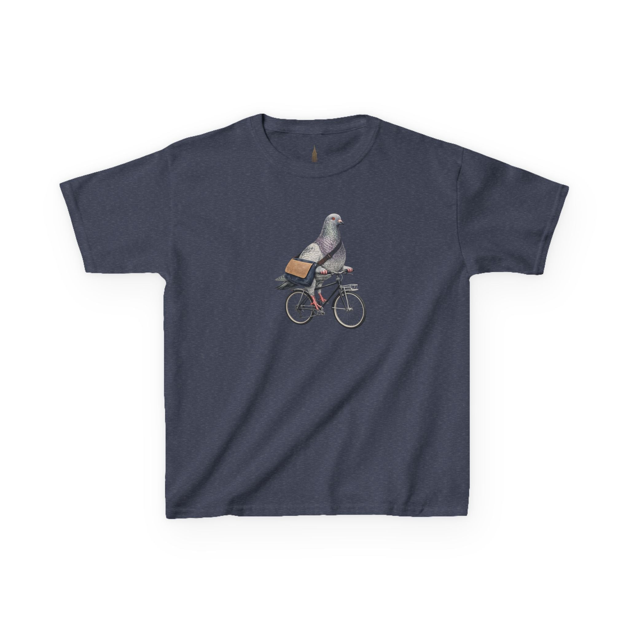 Camiseta personalizable para niños "Pigeon Bike Rider" en Midtown NYC — Bonita camiseta de ciclista con pájaro para niños