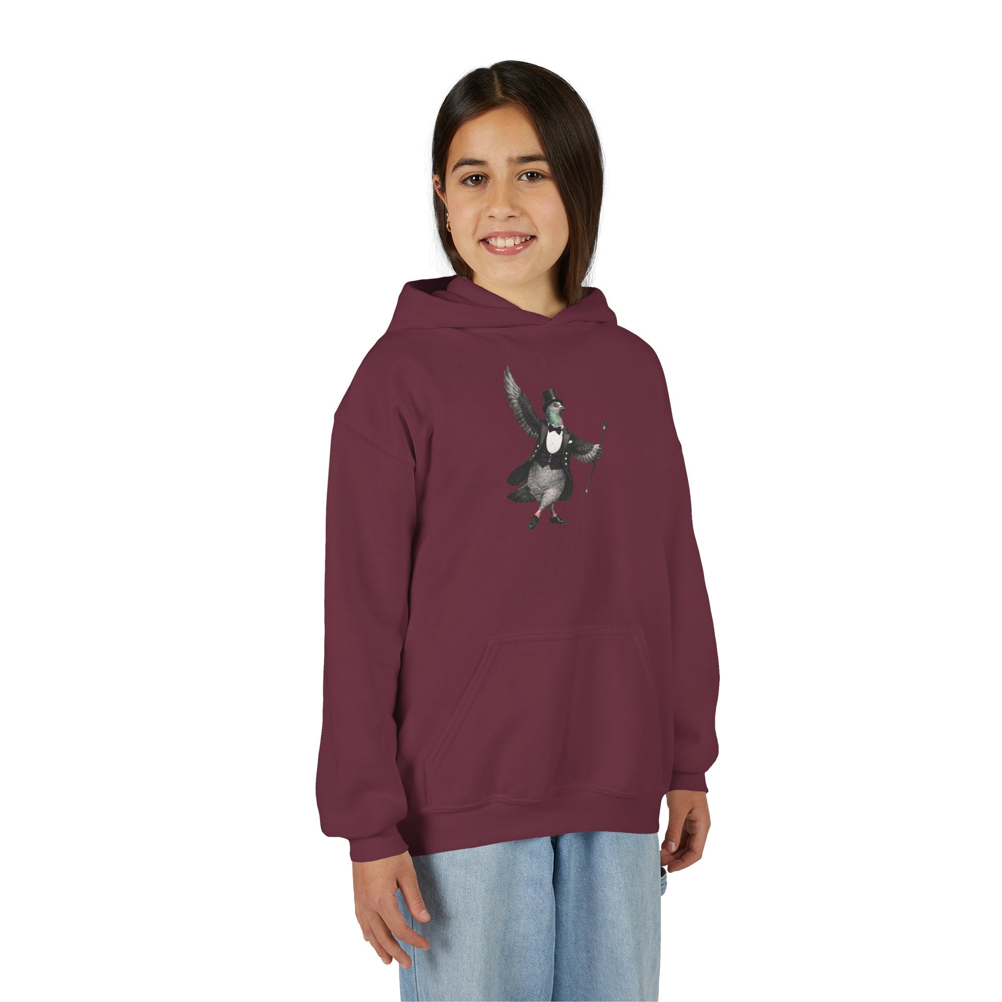 Sudadera con capucha para niños de Broadway NYC con paloma personalizable | Sudadera con capucha para niños amantes de las aves y el teatro de Nueva York