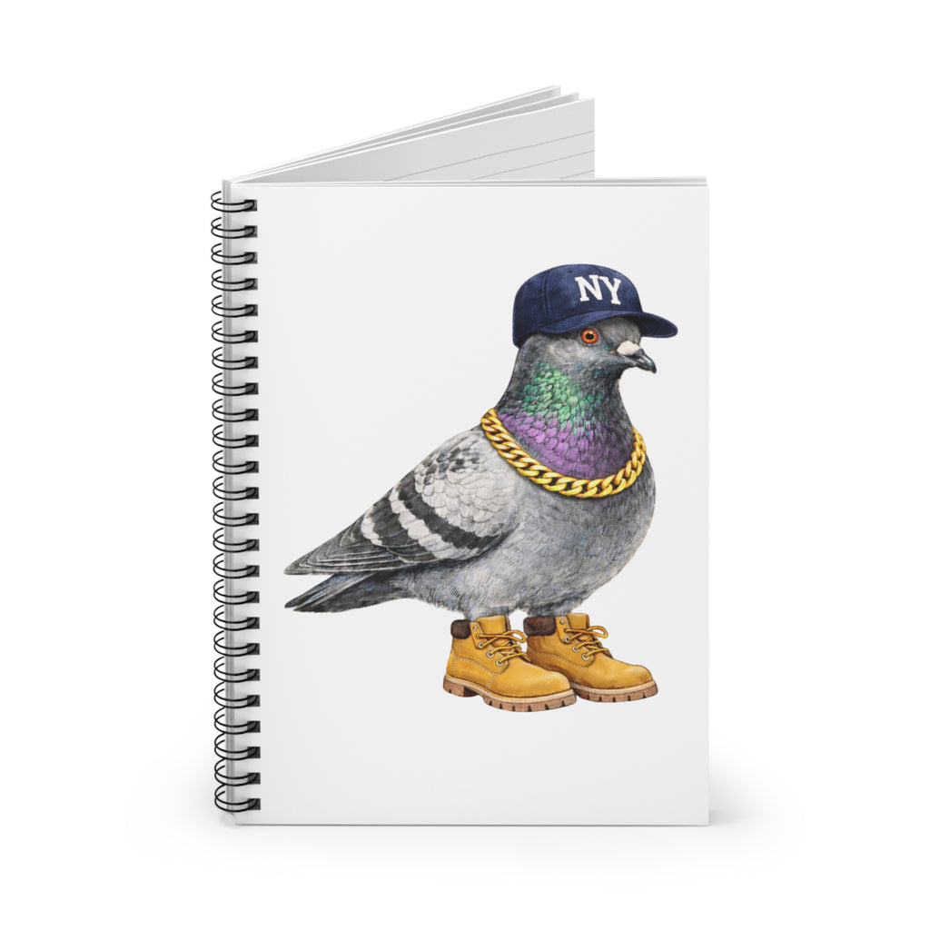Customizable Bronx NYC Pigeon Spiral Journal | New York Baseball Fan Bird Lovers Notebook