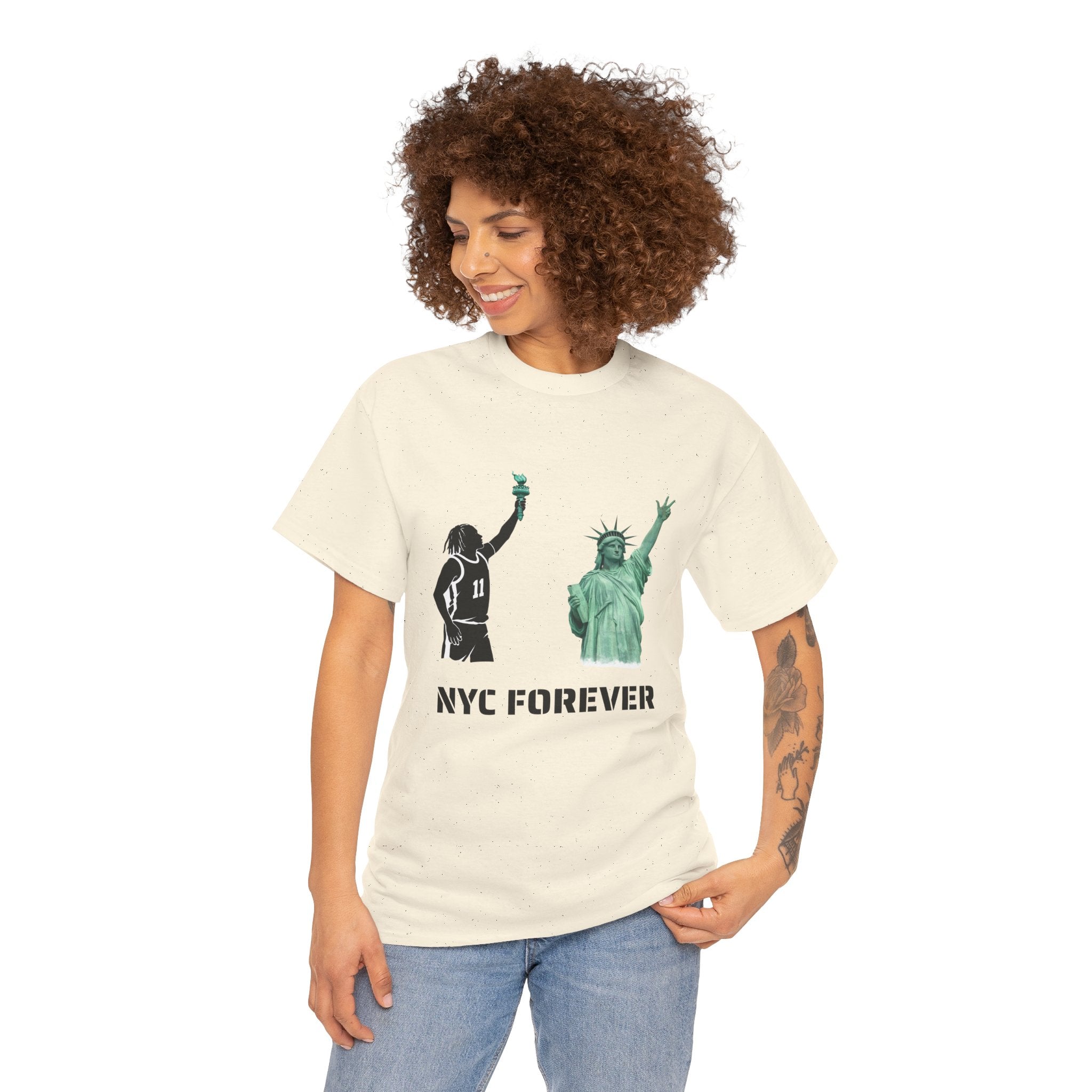 New York Forever Basketball Tee | Jalen Brunson Statue of Liberty T-Shirt