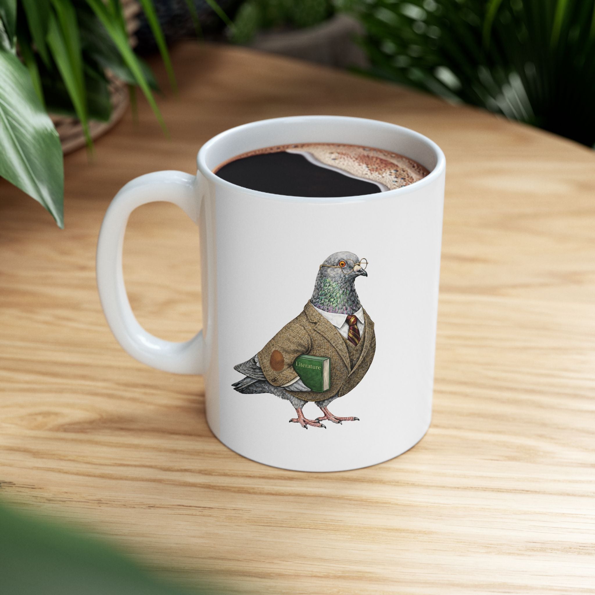 Taza de café personalizable de cerámica con paloma de Morningside Heights, Nueva York | Regalo para profesores amantes de las aves de Nueva York