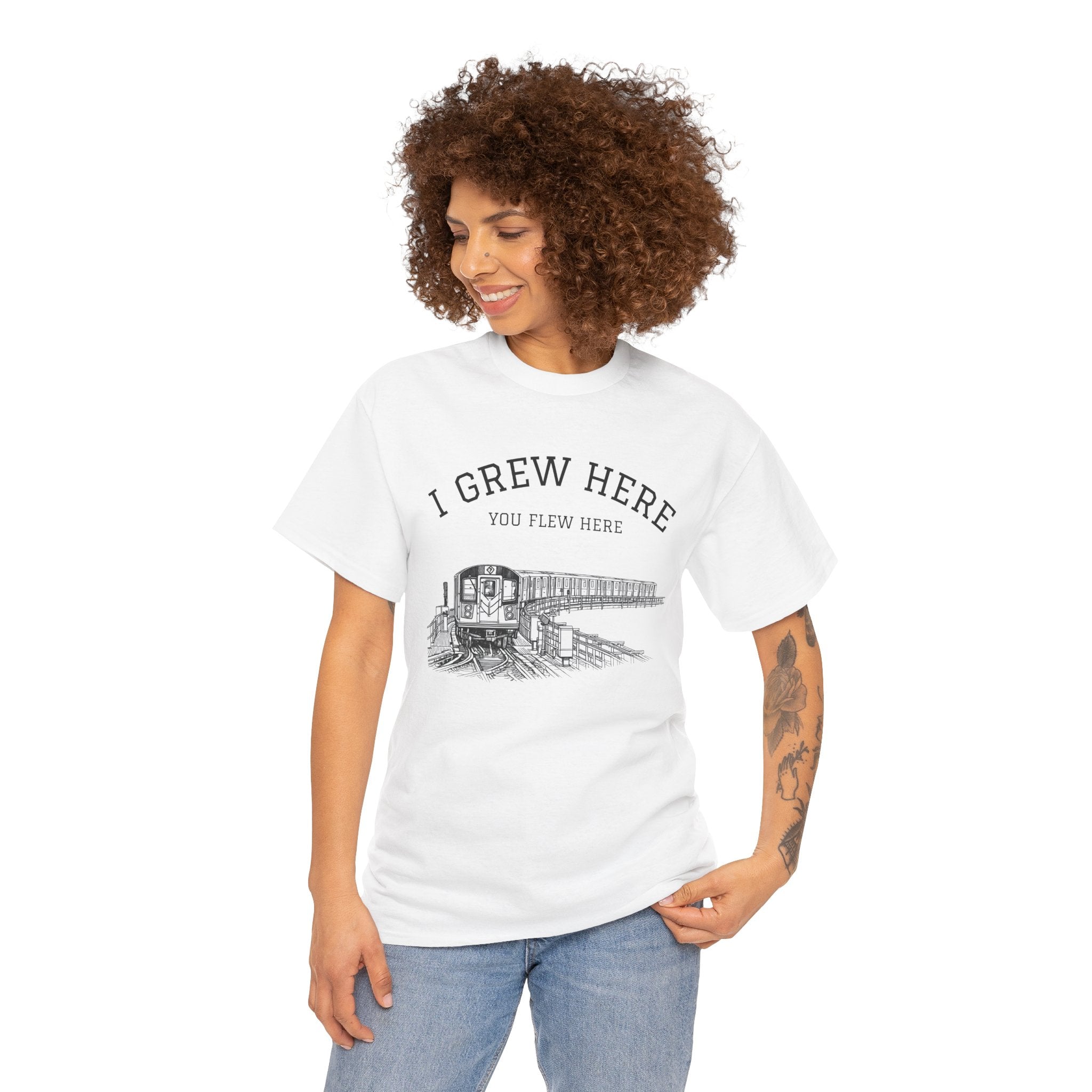 Camiseta de metro elevado de Nueva York | Yo crecí aquí, tú volaste aquí, camiseta de tren de la ciudad de Nueva York