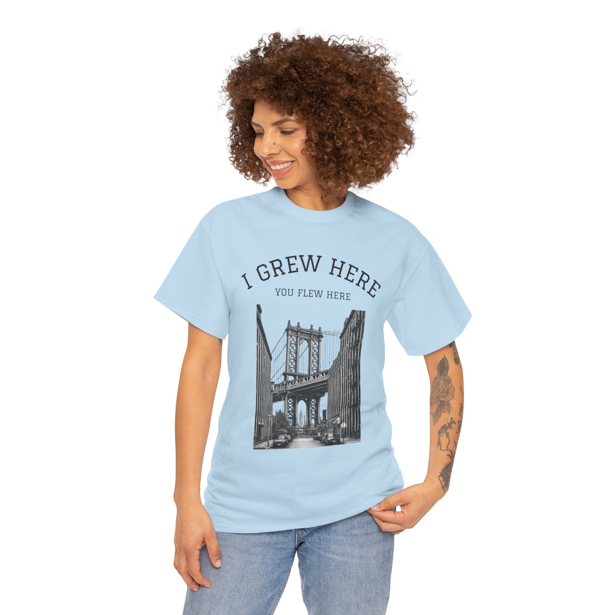 DUMBO Brooklyn Manhattan Bridge T-Shirt  I  I Grew Here You Flew Here Tee