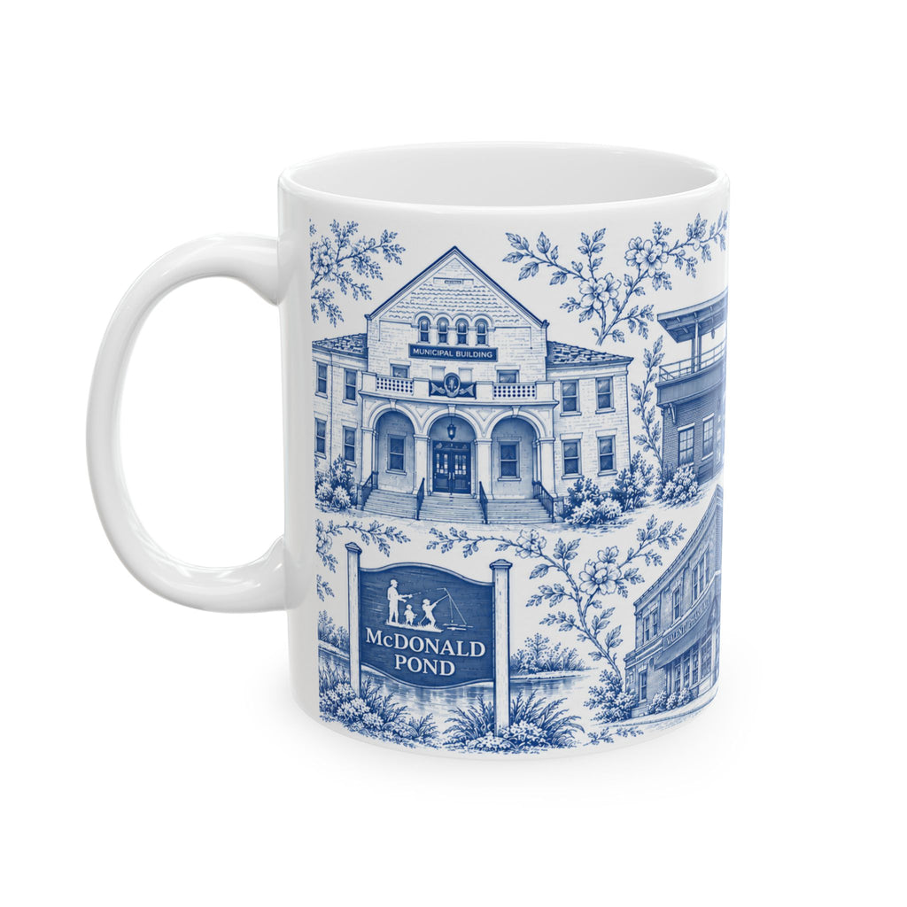 Rockville Center Blue Toile de Jouy 11 oz Mug