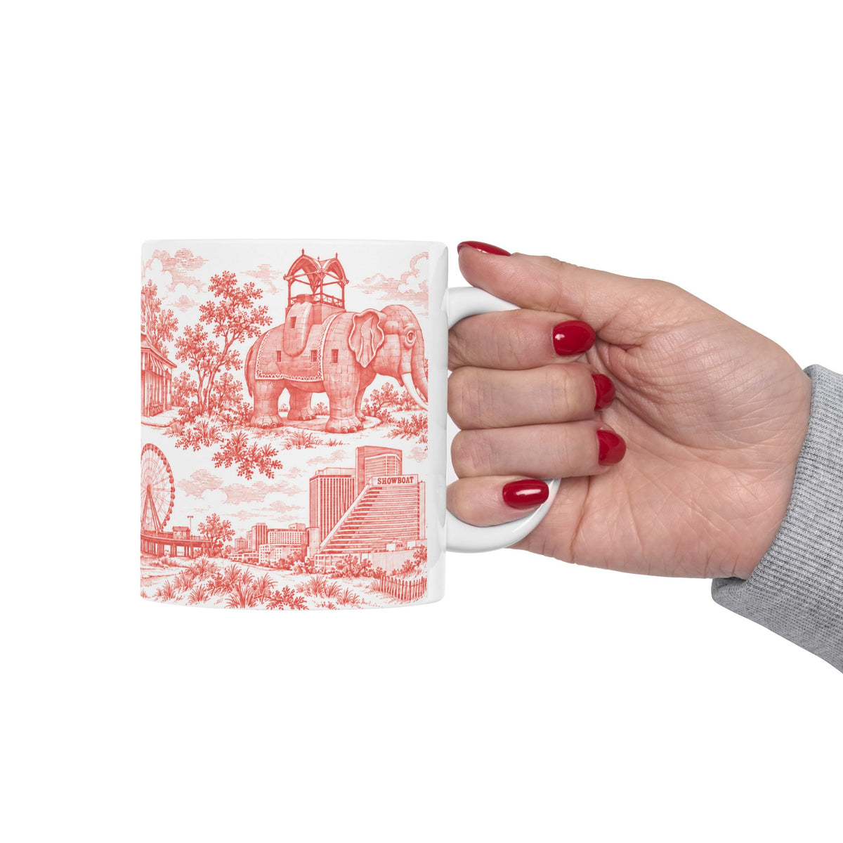 Atlantic City Red Toile de Jouy 11oz Mug