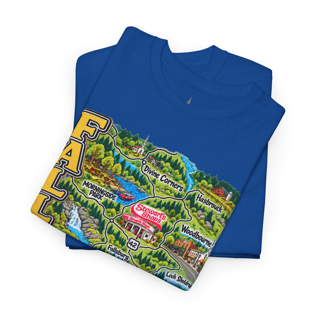 Fallsburg, NY Map T-Shirt  Catskills Upstate New York Tee