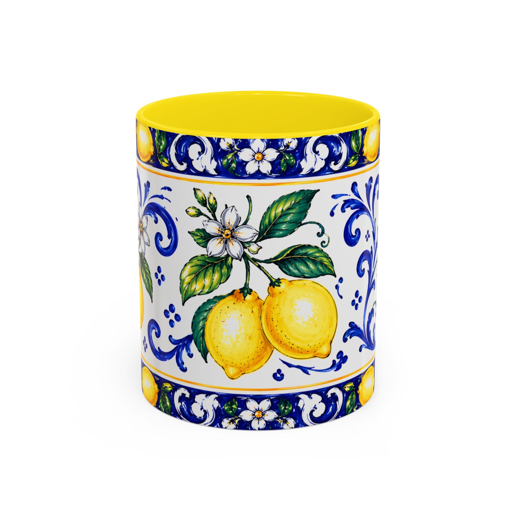 Little Italy Amalfi Blue with Lemon Mug — Blue Ceramic Kitchen Mug (11oz)