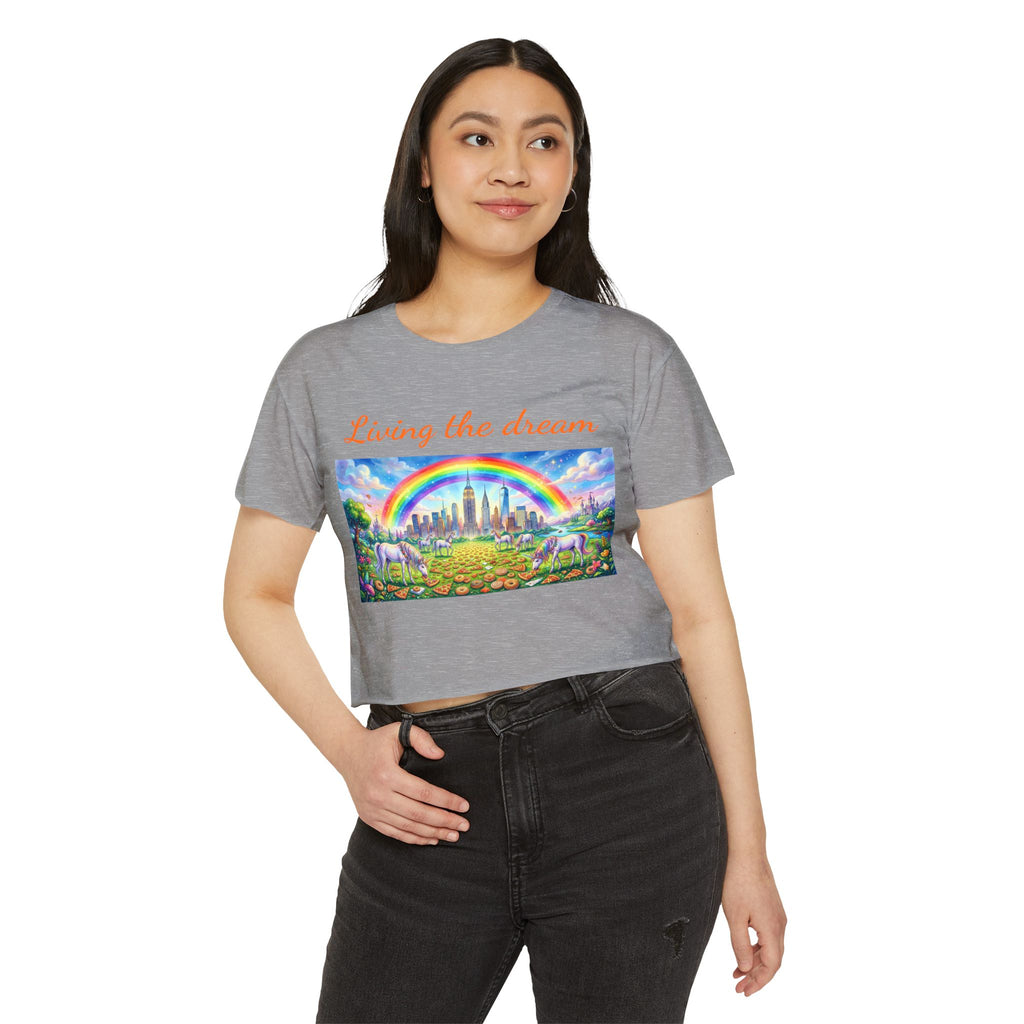 NYC Living The Dream Crop Top Tee | New York Is a Fairy Tale Tee T-shirt
