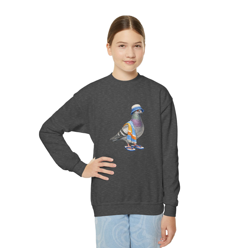 Customizable Coney Island NYC Pigeon NYC Kids Crewneck Sweatshirt    New York Beach Bum Bird Lover Childrens Sweater