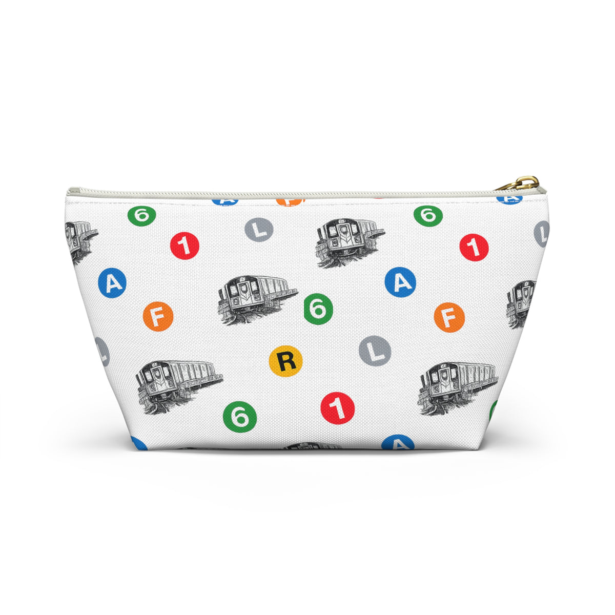 New York Subway Train Transit Icons— T-Bottom Makeup Bag