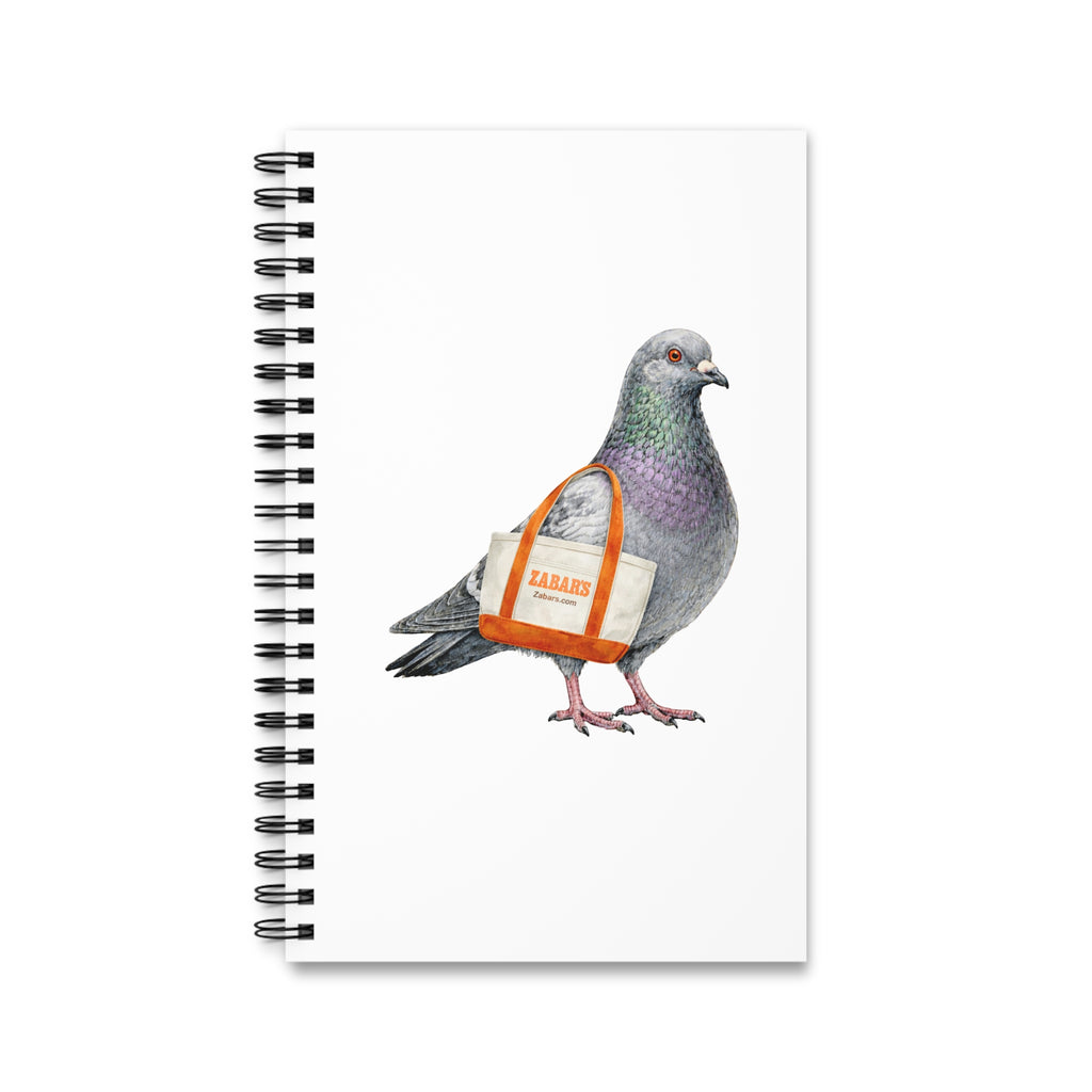 Customizable Upper West Side NYC Pigeon Spiral Journal | Grocery Shopper Bird Lovers Notebook