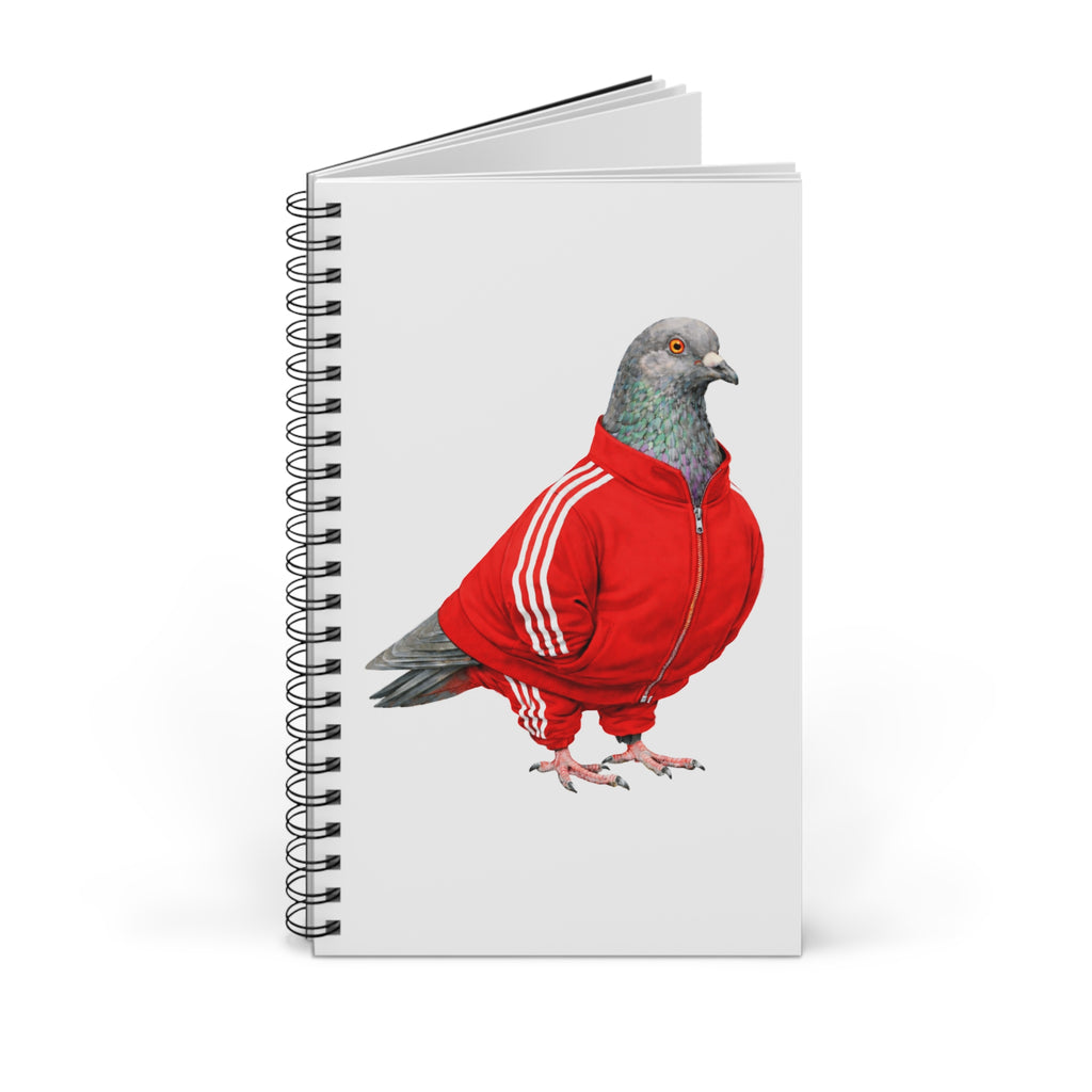 Cuaderno espiral personalizable de Brighton Beach NYC Paloma | Cuaderno para amantes de las aves de Brooklyn Track Suit