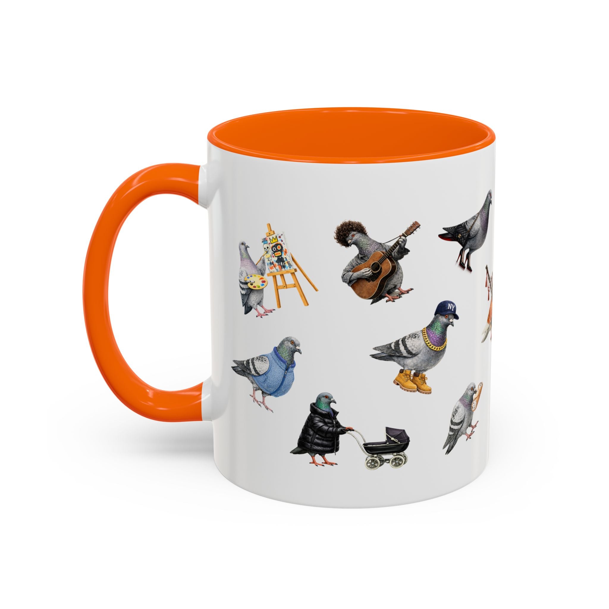 Pigeons of New York Colorful Mug | NYC Pigeon Bird Lovers Coffee Cup