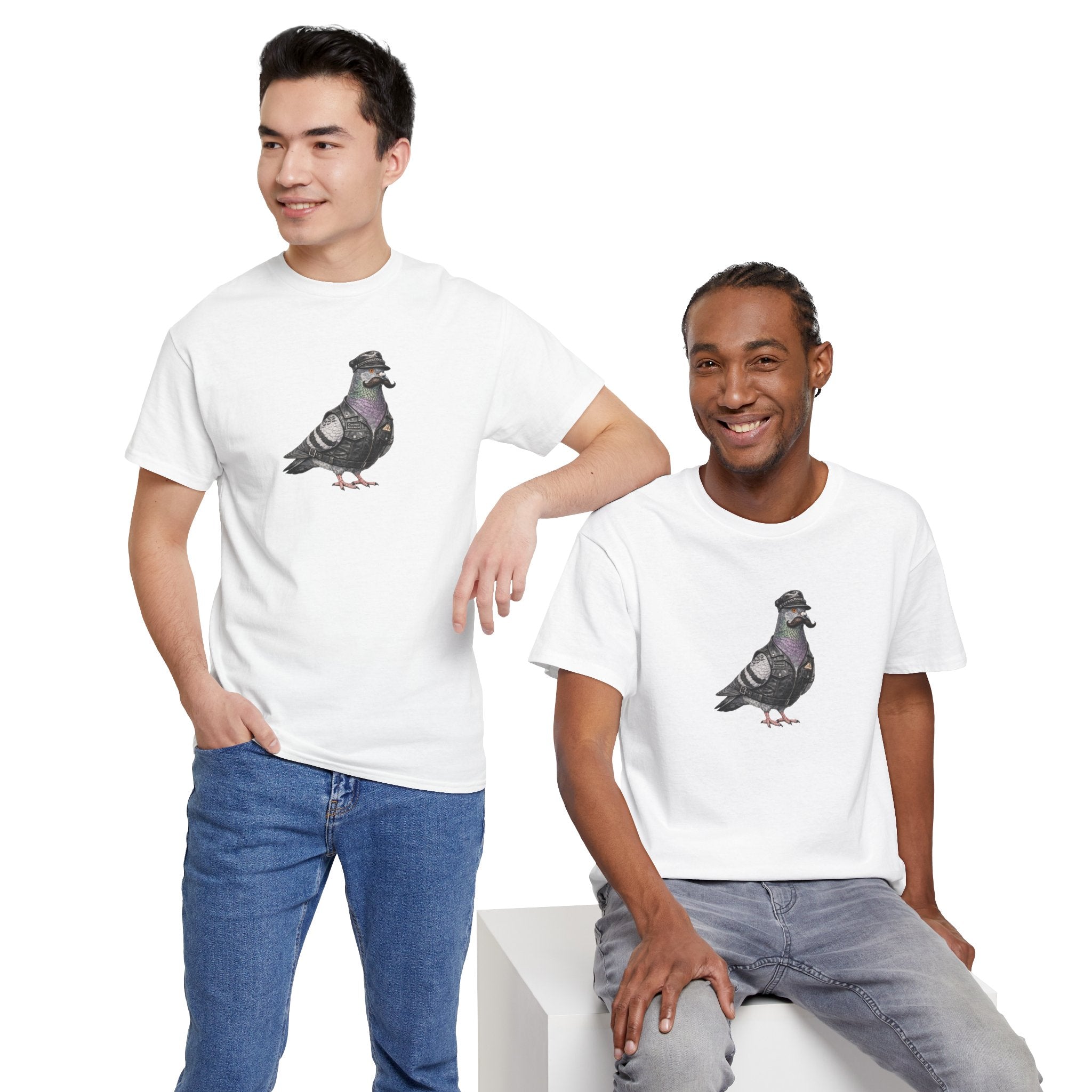 Customizable Chelsea NYC Pigeon T-Shirt | Motorcycle Rider Tee