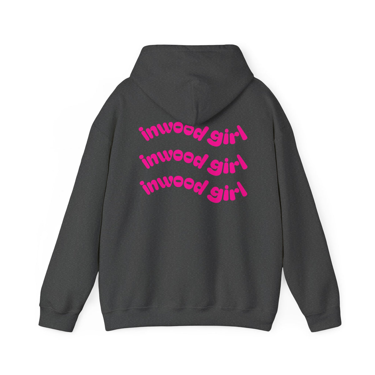 Inwood Girl Hoodie – Retro Pink Wave Back Print Hooded Sweatshirt