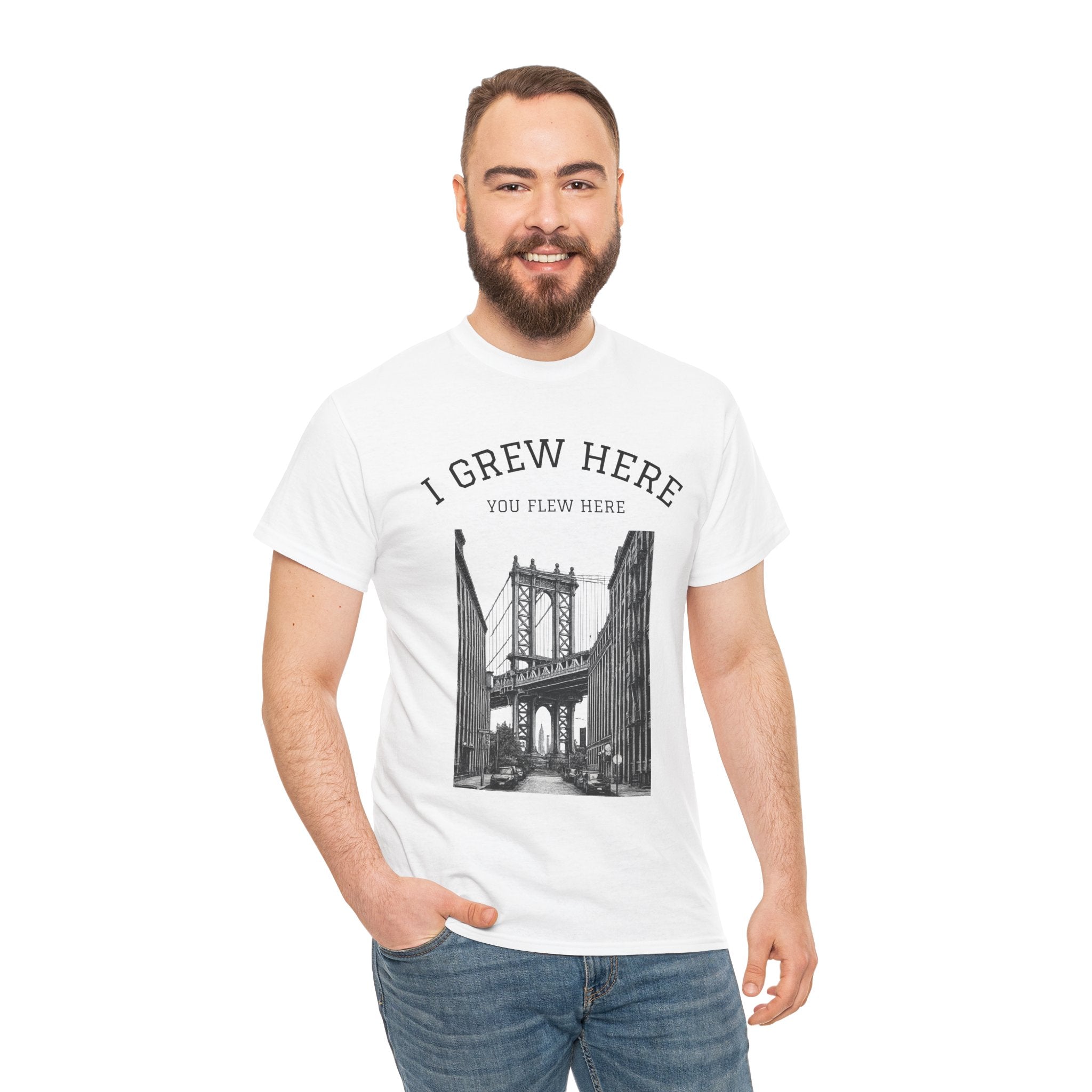 DUMBO Brooklyn Manhattan Bridge T-Shirt  I  I Grew Here You Flew Here Tee