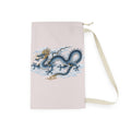 Chinatown Dragon Laundry Bag —  Blue Dragon Drawstring Hampers for Dorms & Travel