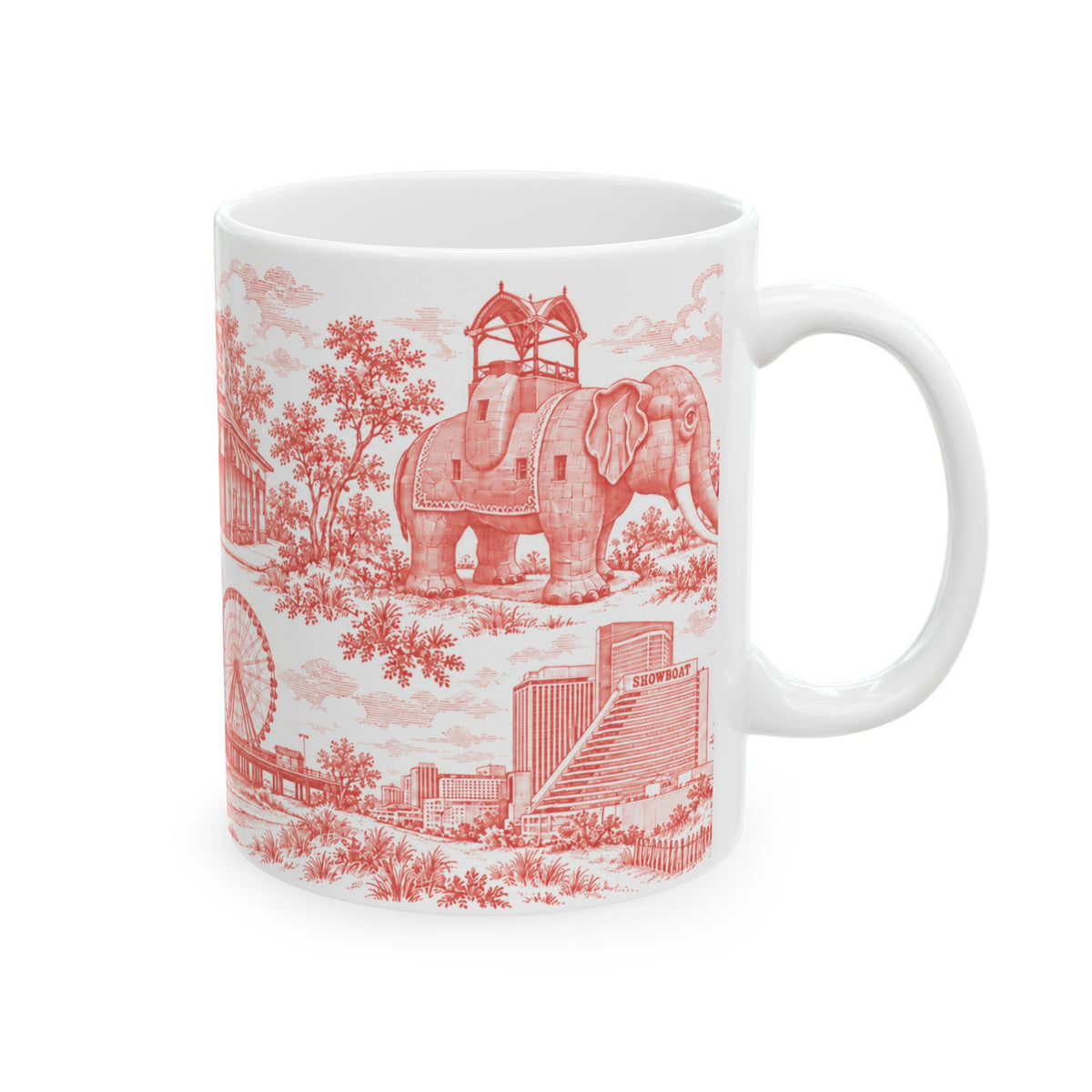 Atlantic City Red Toile de Jouy 11oz Mug